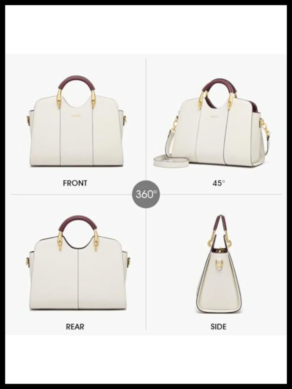 Genuine Leather Satchel Bag Women Tote Shoulder Handbag Crossbody